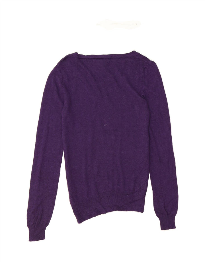 MOSSIMO Womens V-Neck Jumper Sweater UK 10 Small Purple Nylon Vintage Mossimo and Second-Hand Mossimo from Messina Hembry 