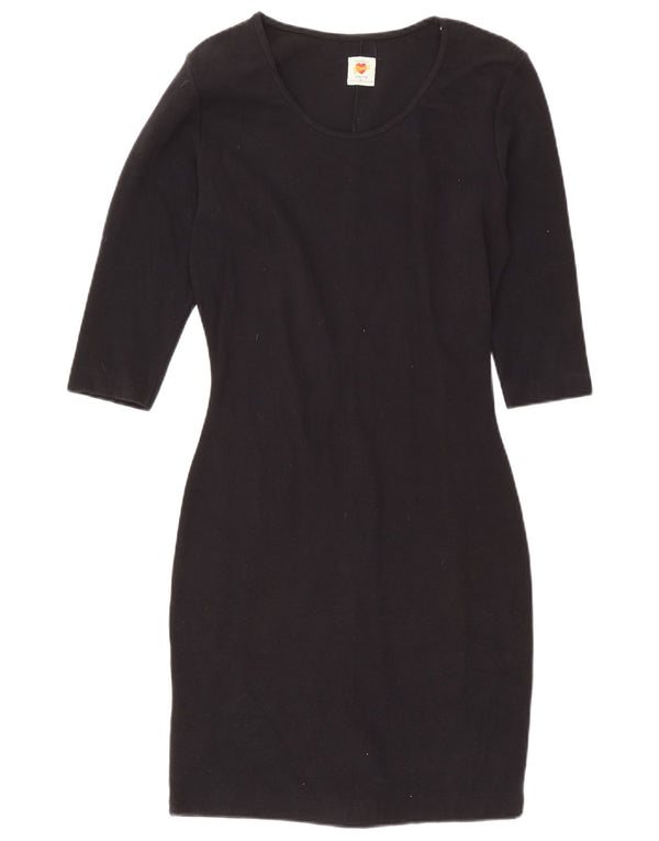 Benetton ženska plašt haljina 3/4 rukava UK 14 Srednje tamnoplavi pamuk