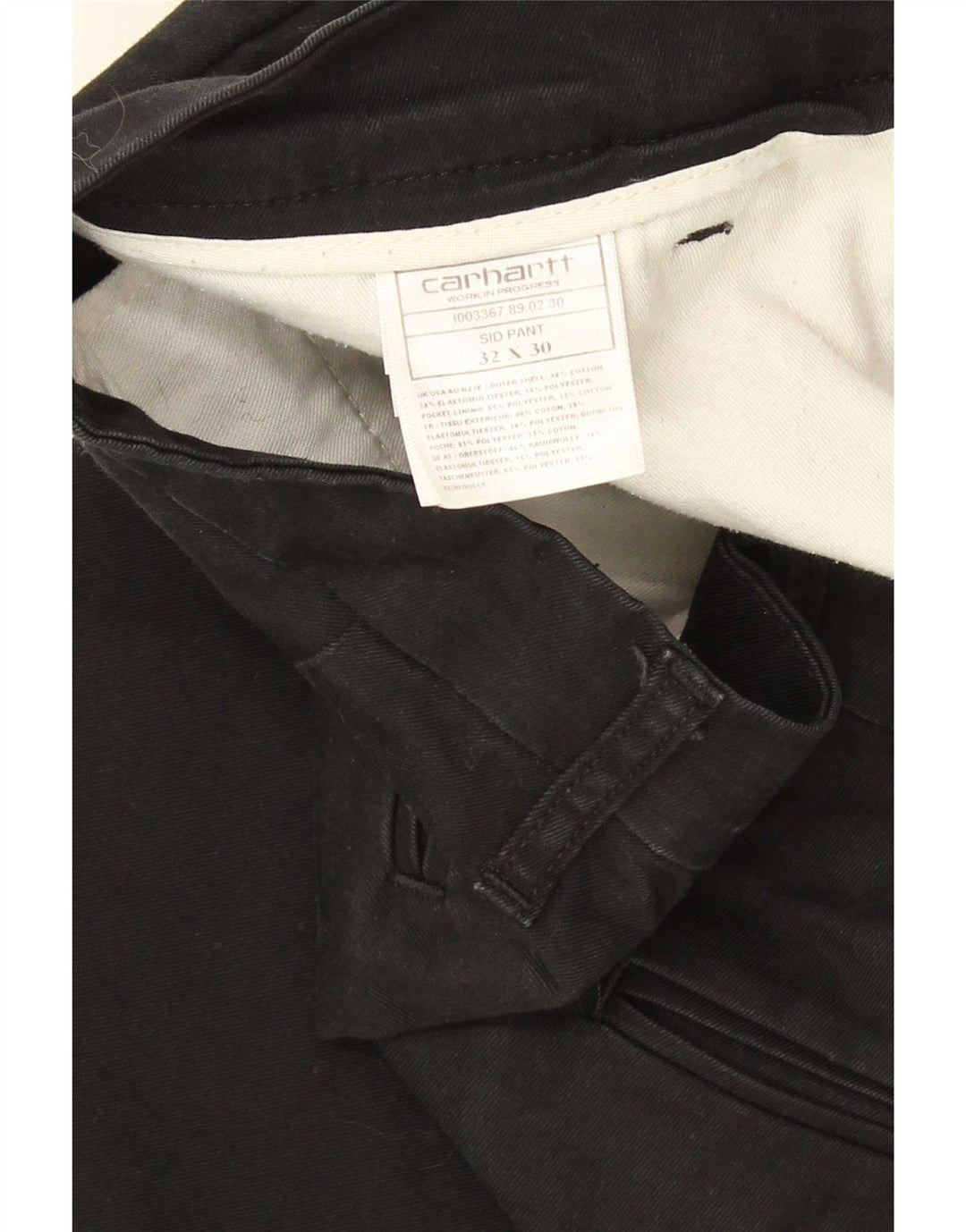 Carhartt muške Sid ravne chino hlače W32 L30 crni pamuk