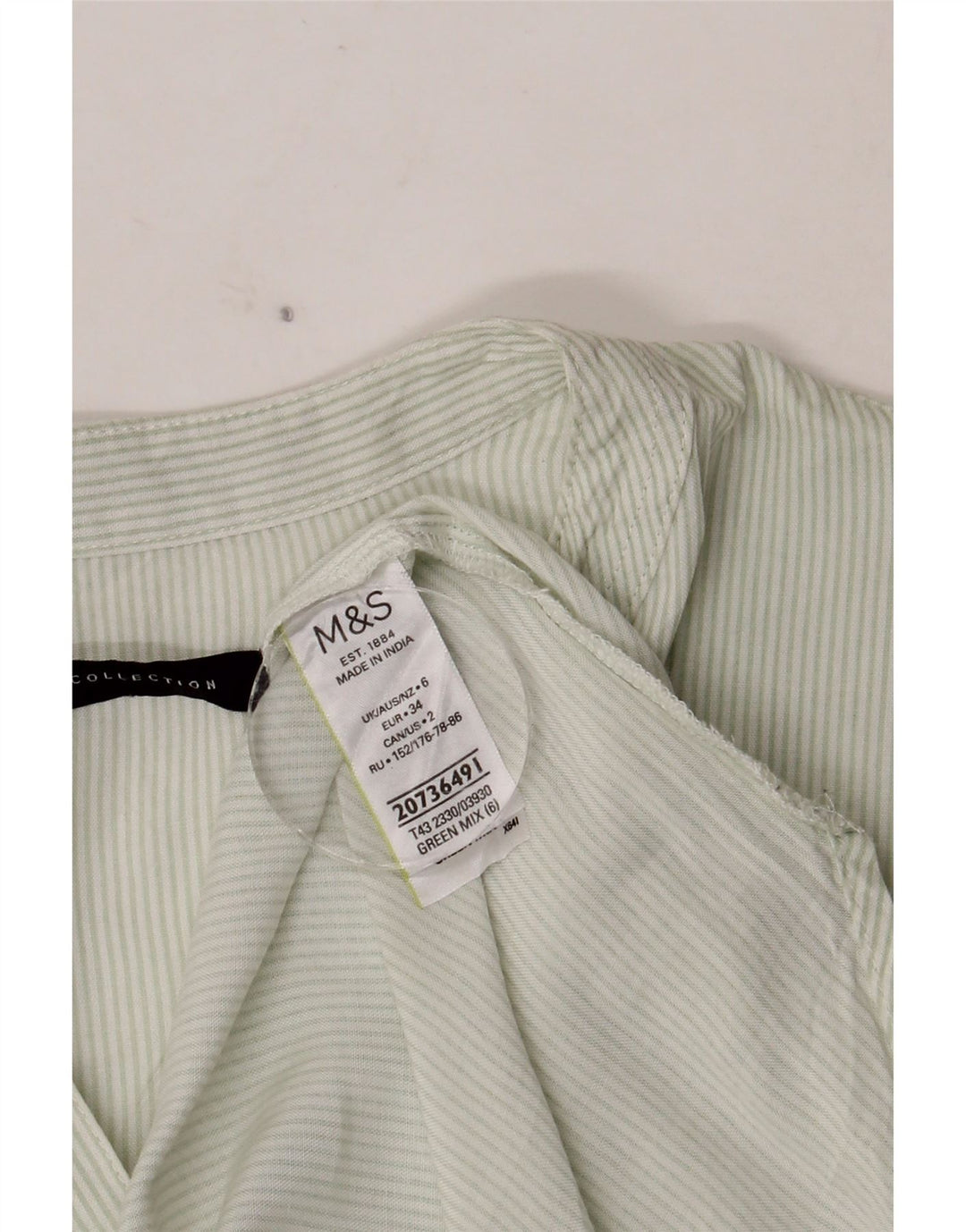 Marks & Spencer ženska pulover majica UK 6 XS Zelena prugasta viskoza