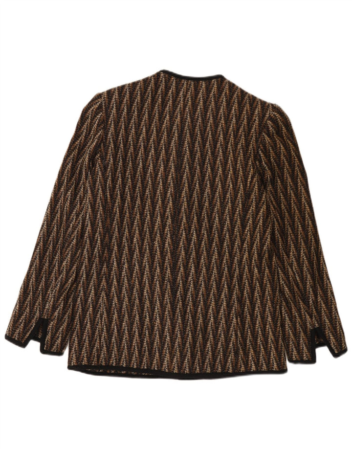 JAEGER Ženska jakna sa 7 gumba UK 8 Small Brown Chevron Wool