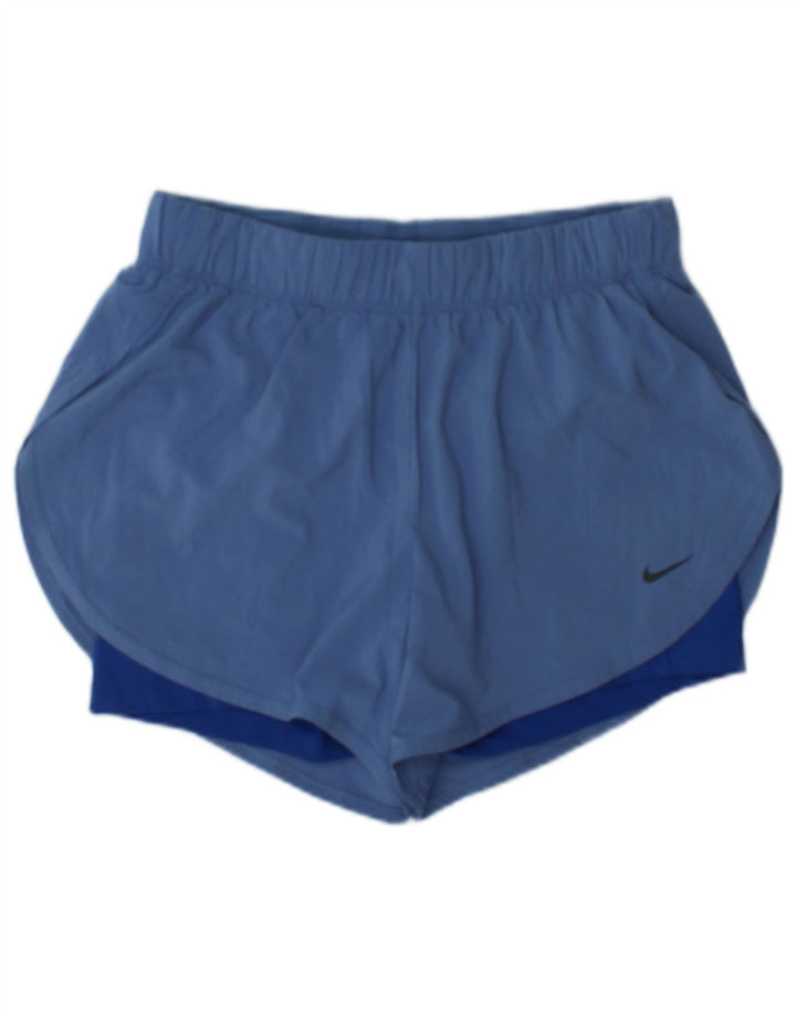 Nike ženske Dri Fit sportske kratke hlače UK 12 srednje plave
