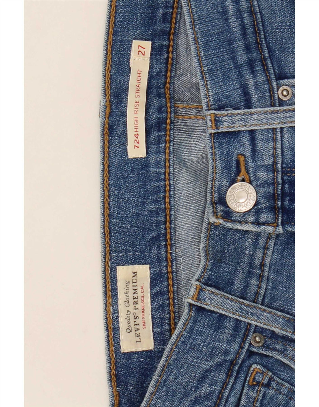 Levi's ženske ravne traperice visokog struka 724 W27 L30 plave