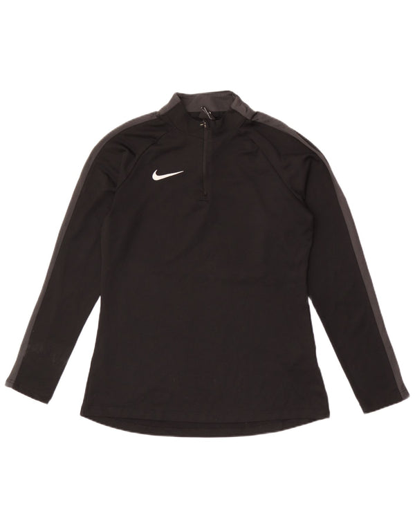 Nike Ženski Dri Fit Pulover Trenirka Top UK 10 Small Black Colourblock