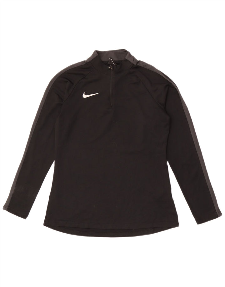 Nike Ženski Dri Fit Pulover Trenirka Top UK 10 Small Black Colourblock