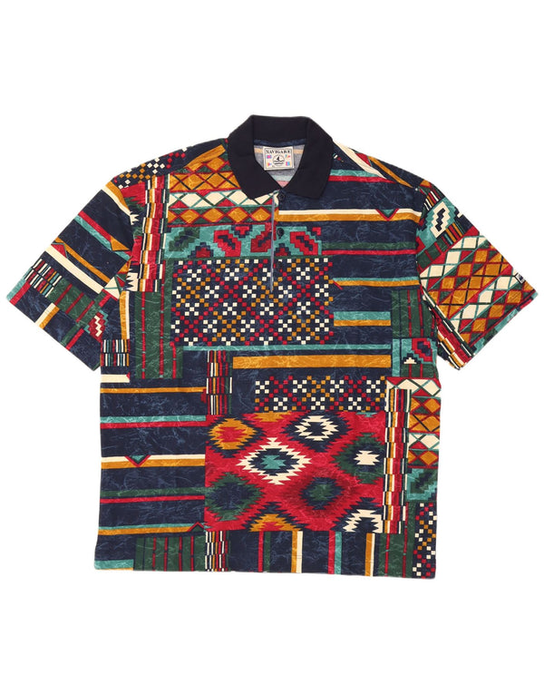 Navigare muška polo majica XL tamnoplava patchwork pamuk