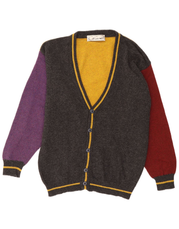 Vintage muški kardigan pulover velike sive boje od vune