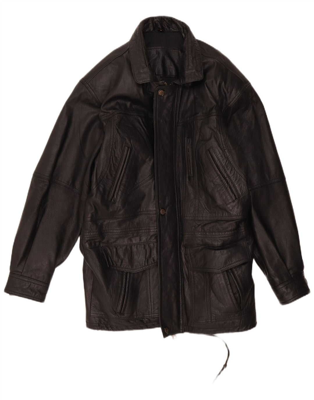 Vintage muški kožni kaput UK 38 srednje crna koža