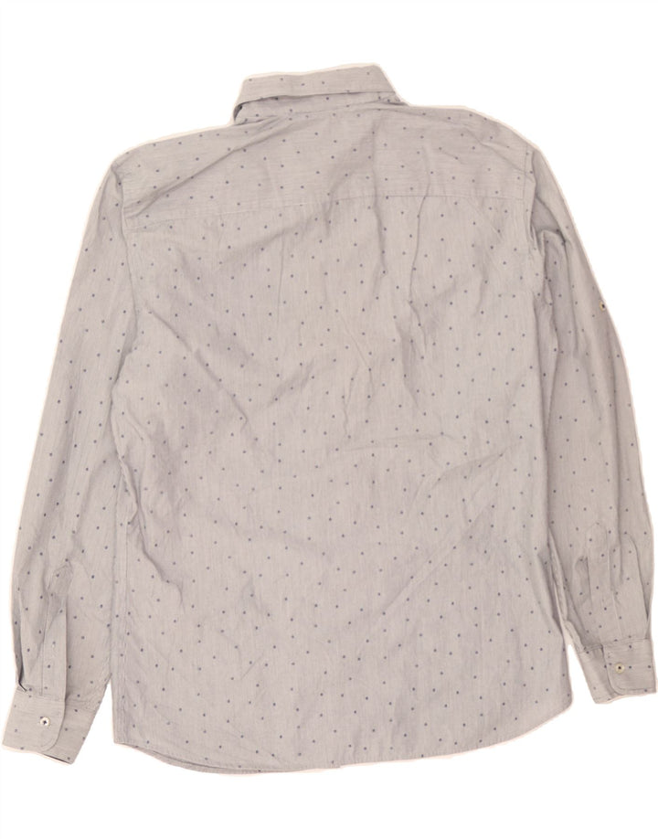 JACK & JONES Mens Slim Shirt Large Grey Pinstripe Cotton Vintage Jack & Jones and Second-Hand Jack & Jones from Messina Hembry 