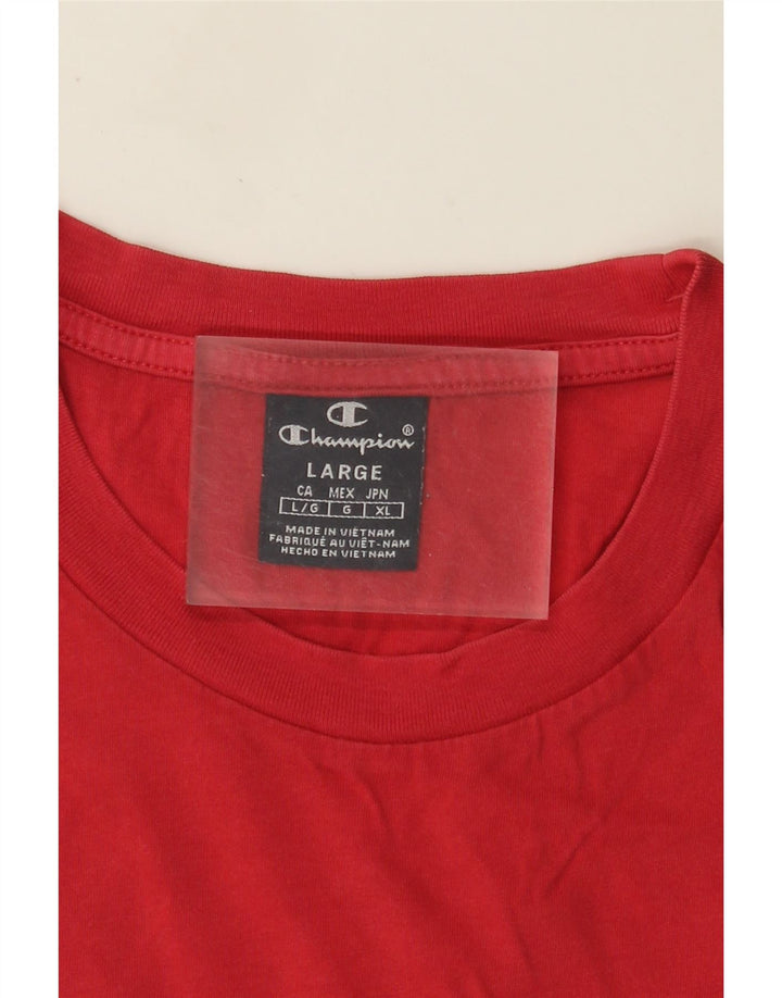 Velika crvena muška majica kratkih rukava s grafičkim motivima