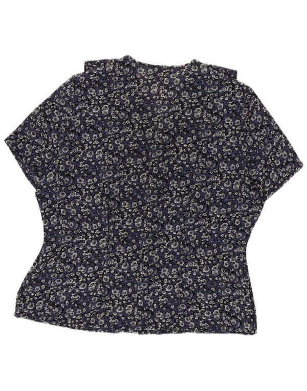 Marks & Spencer ženska košulja bluza UK 16 velika tamnoplava cvjetna
