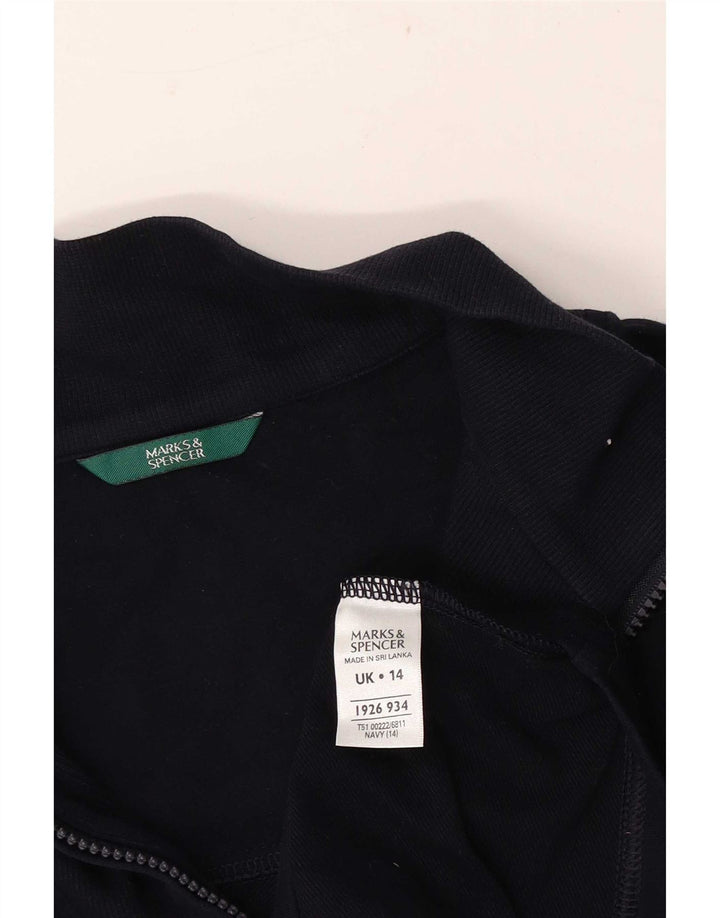 Marks & Spencer Ženska majica s izrezom s patentnim zatvaračem UK 14 srednje tamnoplava