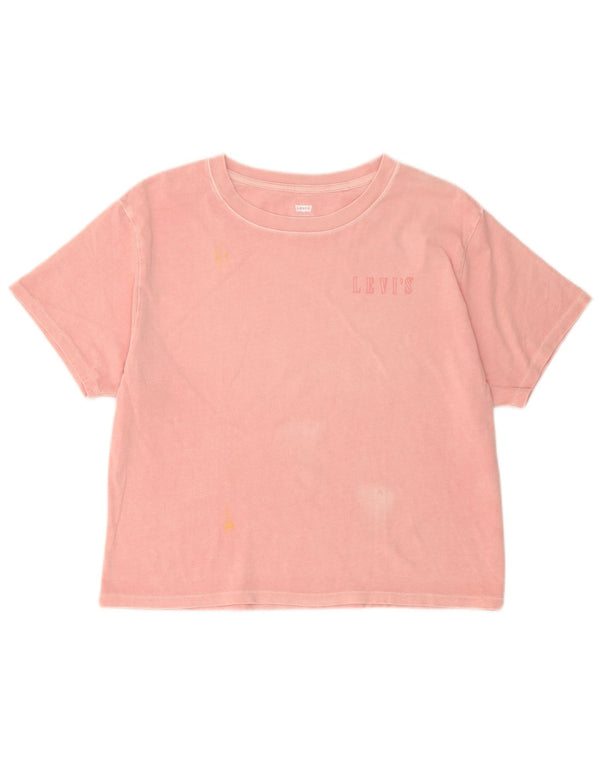 Gornja ženska majica kratkih rukava Levi's s velikim grafičkim motivima UK 10 Small Pink