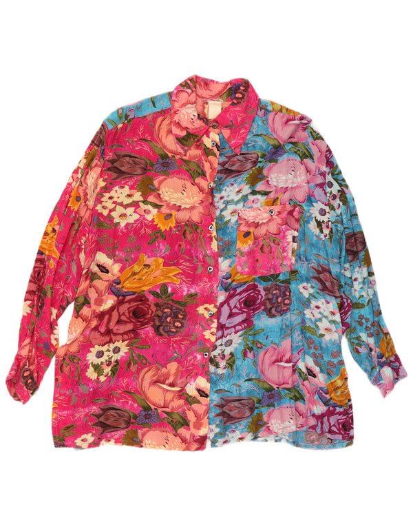 Vintage ženska košulja bluza UK 18 XL Višebojna cvjetna viskoza