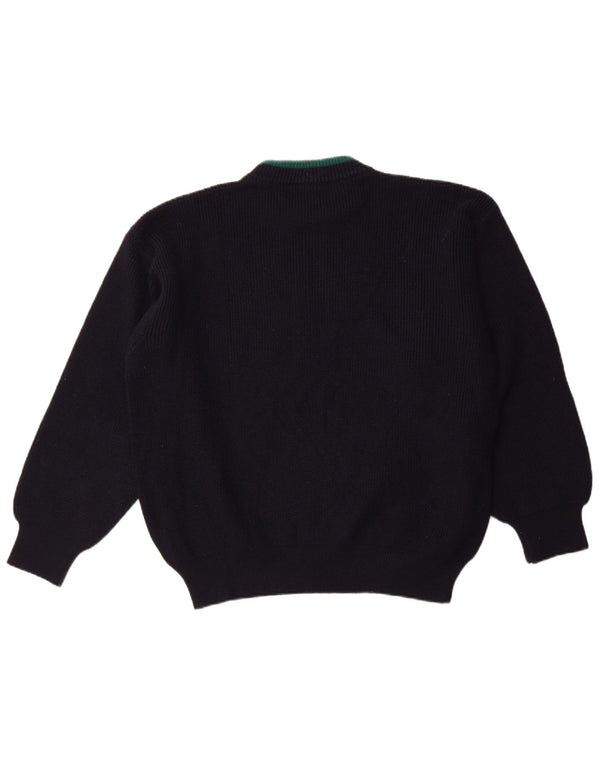 VINTAGE muški džemper s lađastim izrezom XL tamnoplave vunene boje