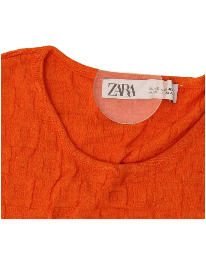 Zara ženski kratki prsluk UK 8 Mala narančasta viskoza
