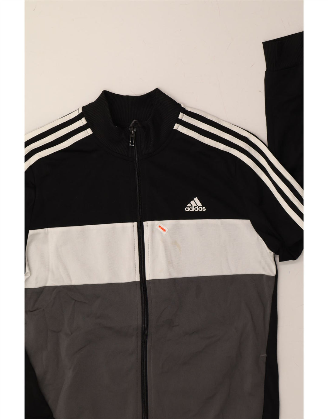ADIDAS Boys Tracksuit Top Jacket 13-14 Years Black Colourblock Polyester Vintage Adidas and Second-Hand Adidas from Messina Hembry 