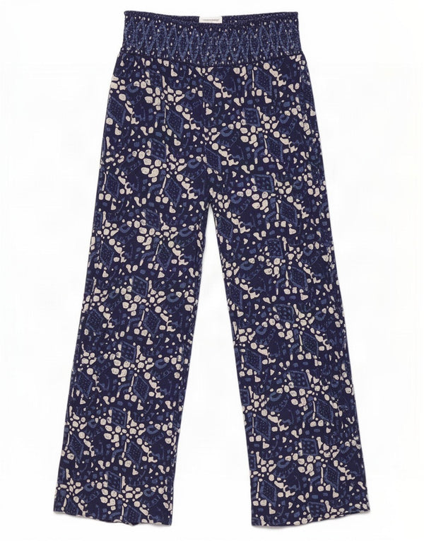 Fat Face Womens Abstract Pattern Casual Trousers UK 14 Medium W30 L27 Blue