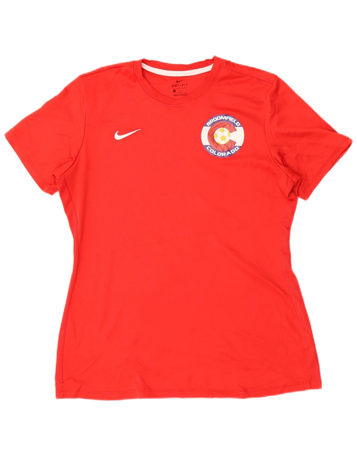 NIKE ženska majica kratkih rukava Dri Fit UK 16 veliki crveni poliester