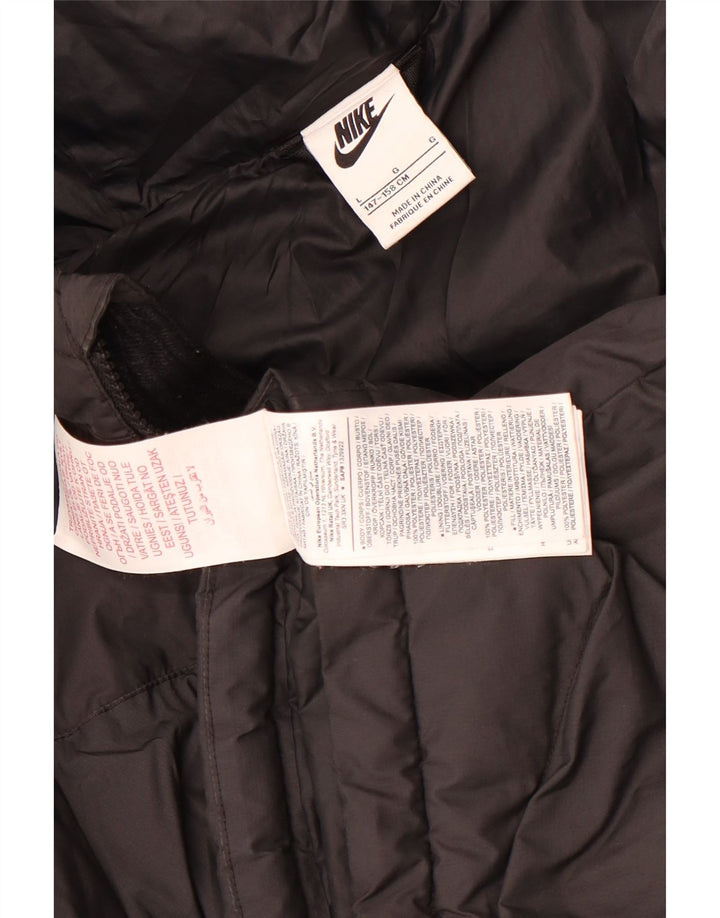 Velika crna poliesterska jakna s kapuljačom za dječake Nike 12-13 godina