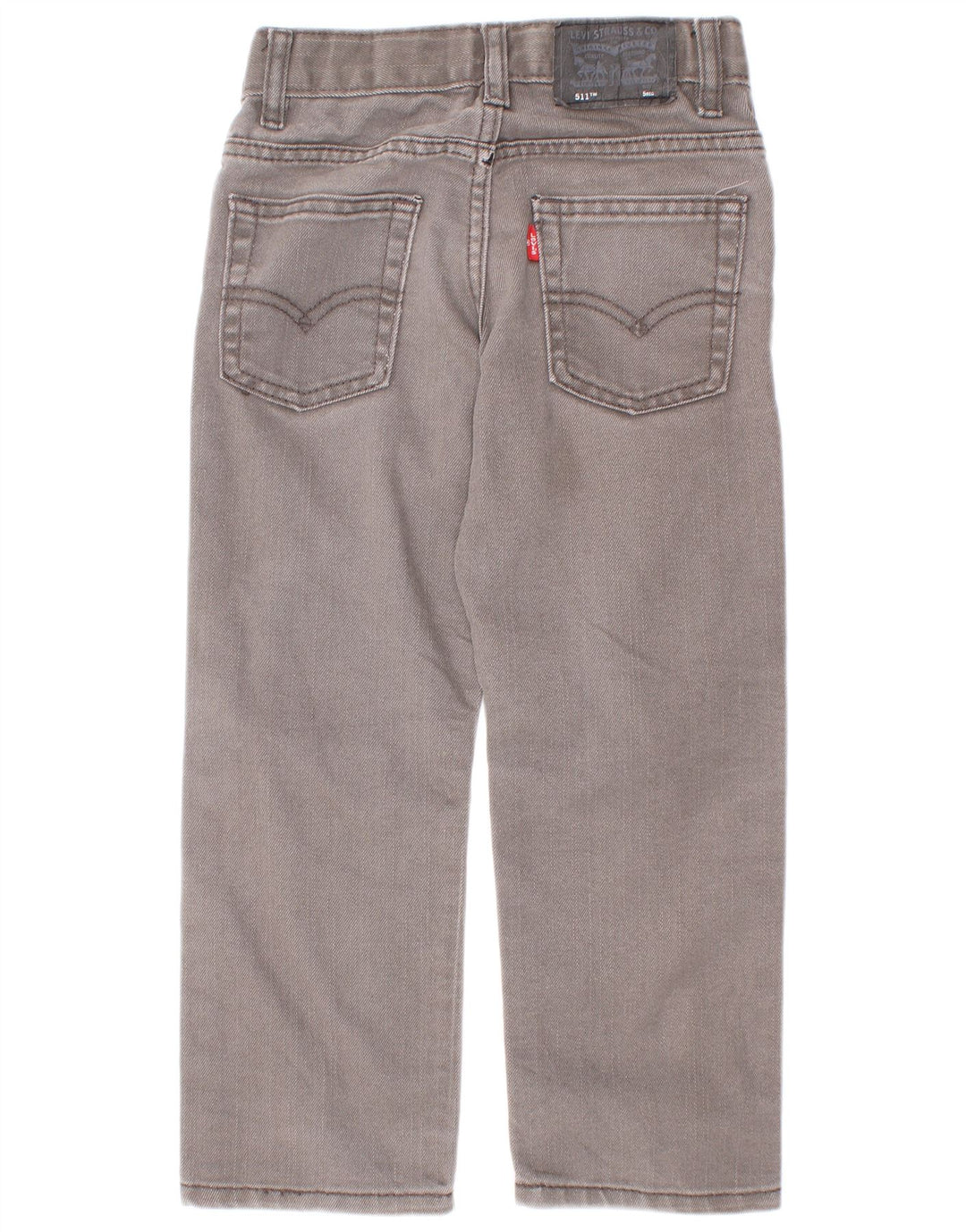 Levi's Boys 511 Oštećene uske traperice 4-5 godina W22 L18 Sivi pamuk