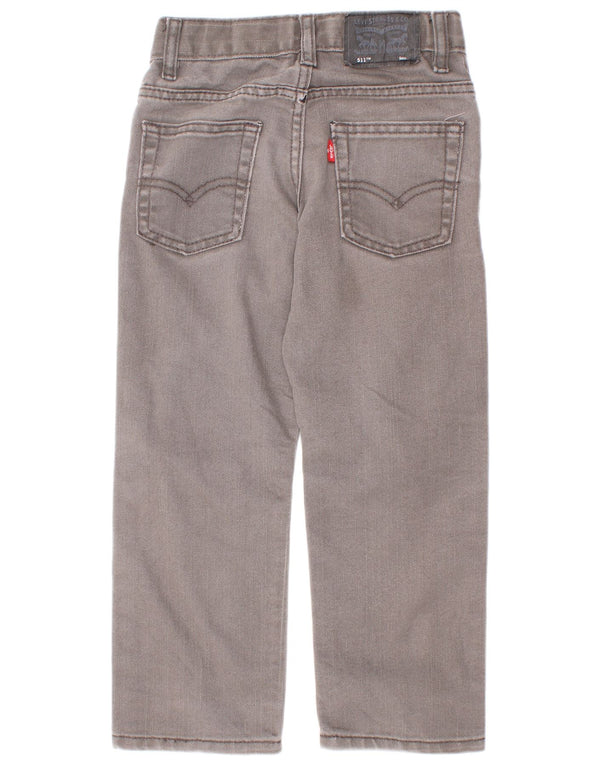 Levi's Boys 511 Oštećene uske traperice 4-5 godina W22 L18 Sivi pamuk