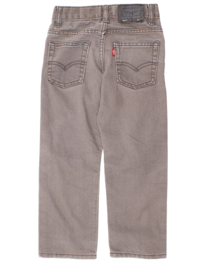 Levi's Boys 511 Oštećene uske traperice 4-5 godina W22 L18 Sivi pamuk