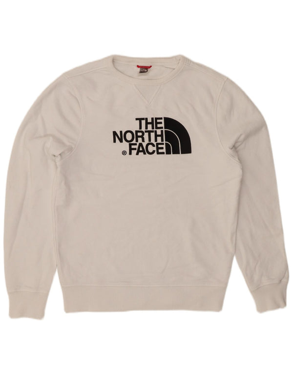 THE NORTH FACE Mens Graphic Sweatshirt Jumper Small White Cotton