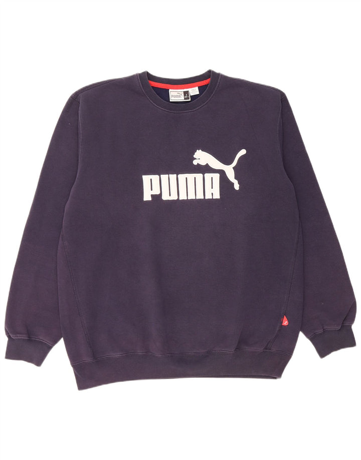 Puma muški džemper s grafičkim motivima, veliki tamnoplavi