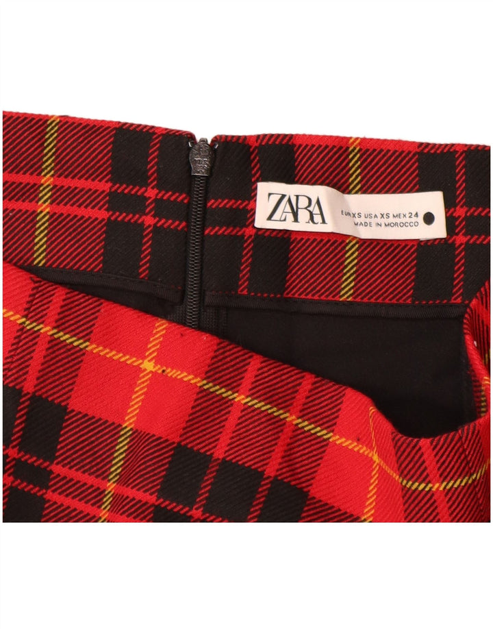 Zara ženska mini suknja XS W24 crveni karirani poliester