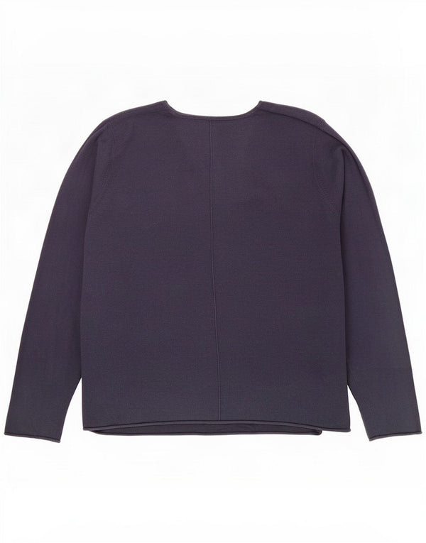 The White Company Ženski džemper s V-izrezom UK 14 Large Navy Blue Cotton