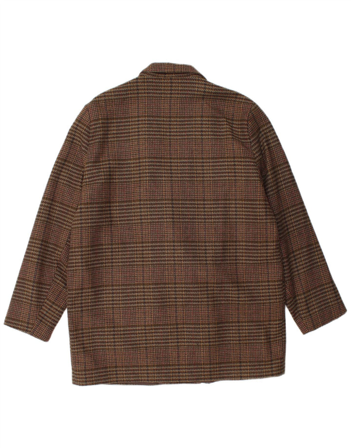 ETAM ženski sako s dvostrukim kopčanjem US 16 2XL smeđi karirani akril