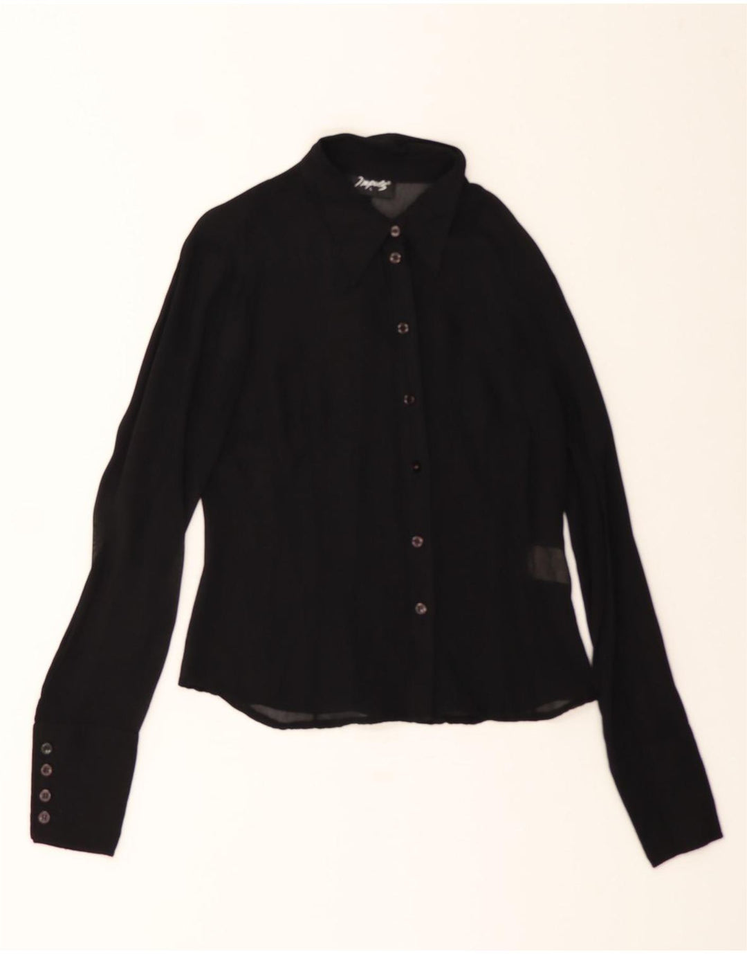 IMPULS Womens Shirt Blouse UK 16 Large Black Viscose Vintage Impuls and Second-Hand Impuls from Messina Hembry 
