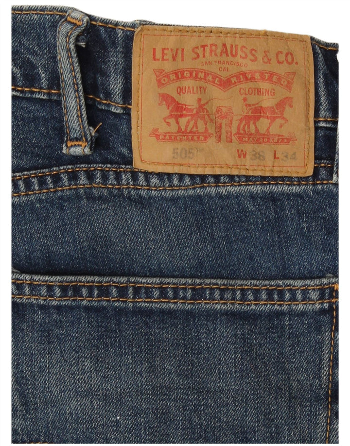 Levi's muške 505 ravne traperice W38 L34 plavi pamuk