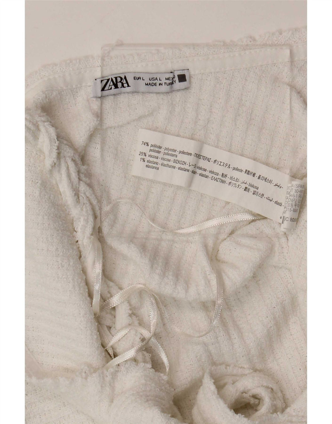 Zara ženska duga haljina bez rukava UK 14 Veliki bijeli poliester