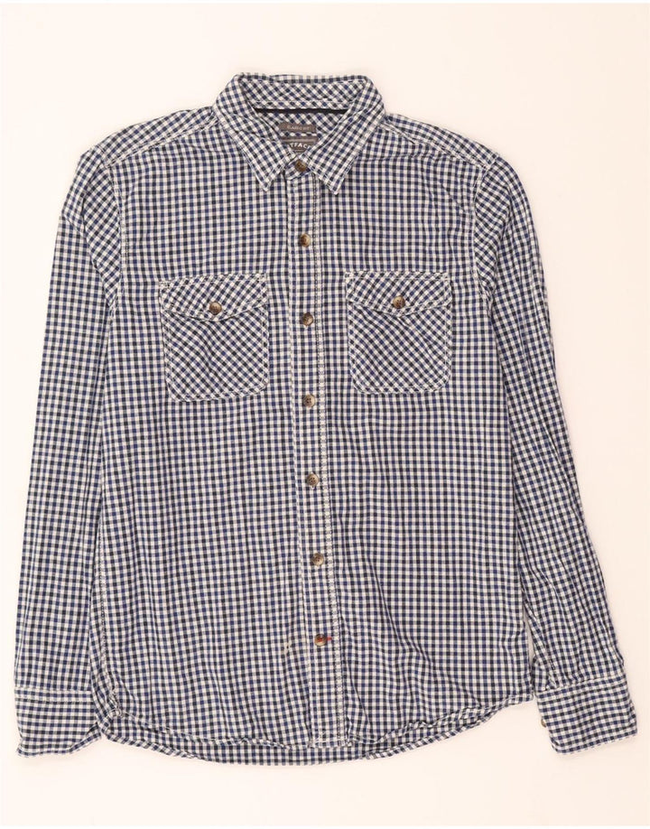 FAT FACE Mens Classic Fit Flannel Shirt Small Blue Gingham Cotton Vintage Fat Face and Second-Hand Fat Face from Messina Hembry 