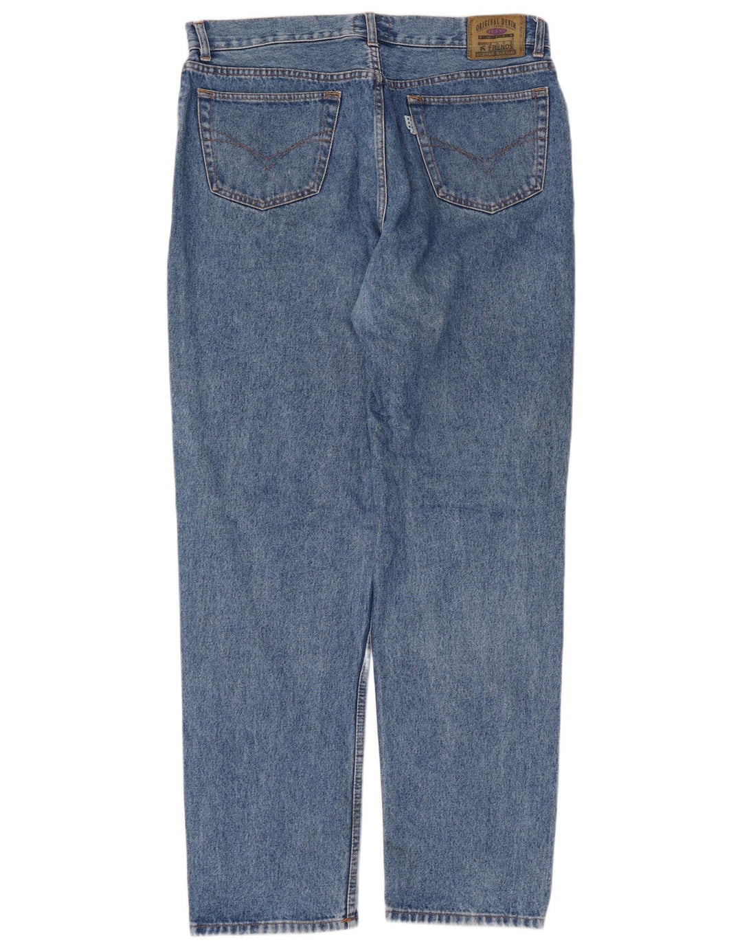 Vintage muške ravne traperice W38 L34 plavi pamuk