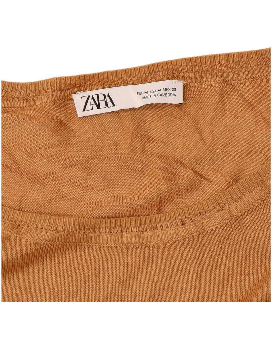 Zara ženski pulover s veznim izrezom UK 14 Srednje žuta