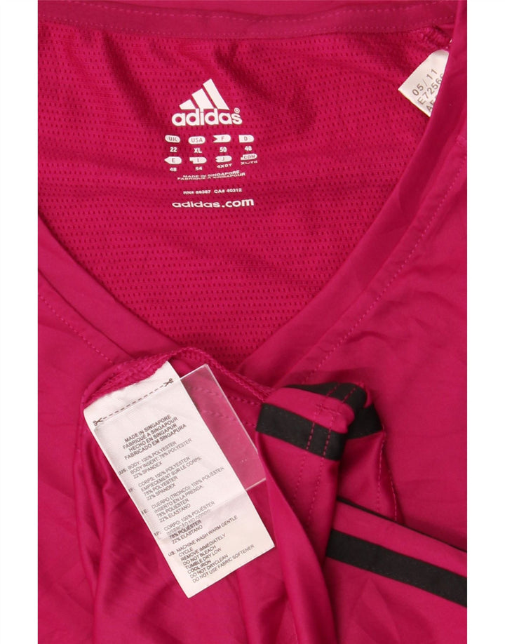 ADIDAS Womens Top Long Sleeve UK 22 XL Pink Polyester Vintage Adidas and Second-Hand Adidas from Messina Hembry 