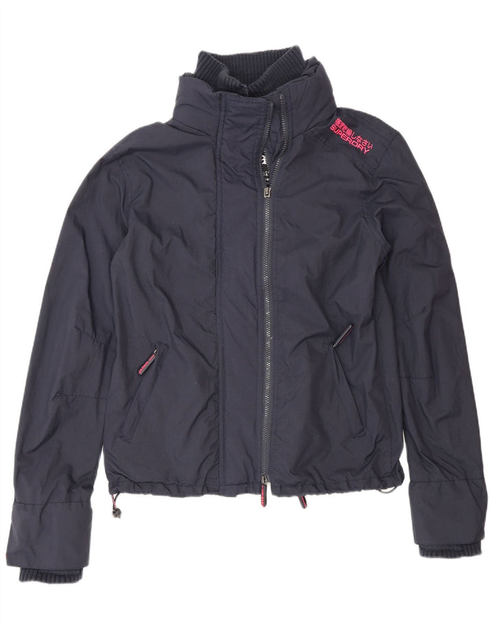 Superdry ženska jakna vjetrovka UK 16 Veliki tamnoplavi najlon