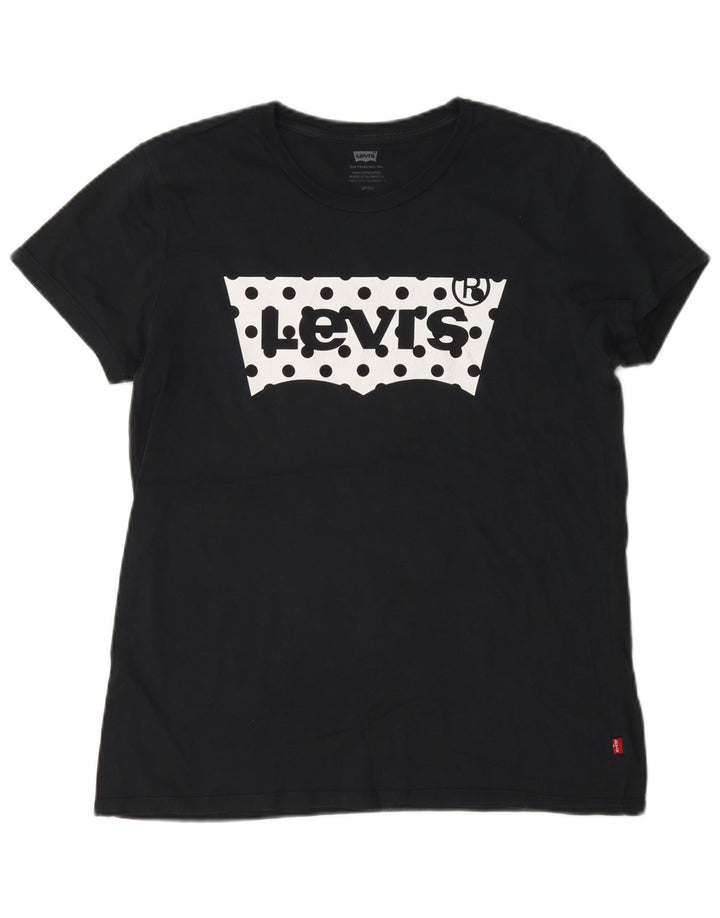 Gornji dio Levi's majice kratkih rukava s velikim grafičkim motivima UK 10 Small Black