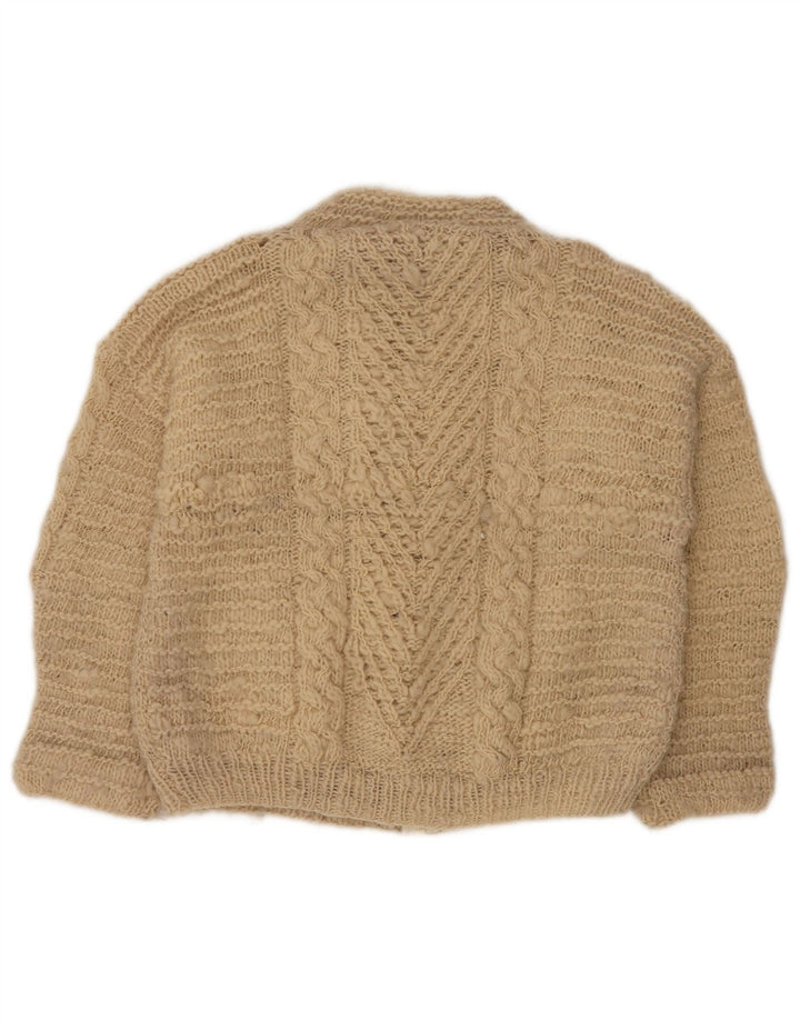 VINTAGE ženski otvoreni kardigan pulover UK 18 XL bež
