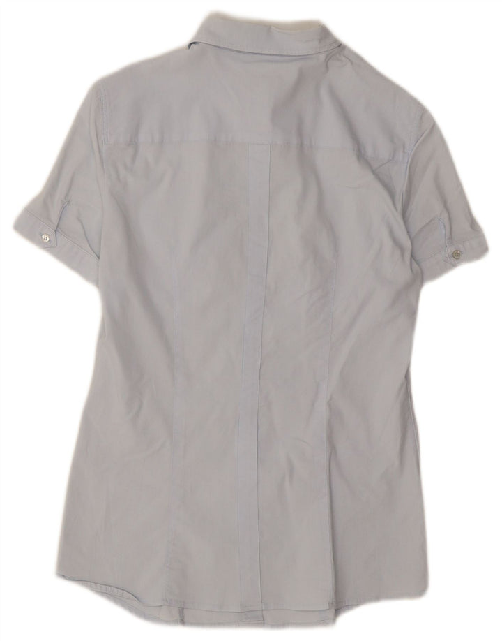 ARMANI JEANS Womens Short Sleeve Shirt US 8 Medium Blue