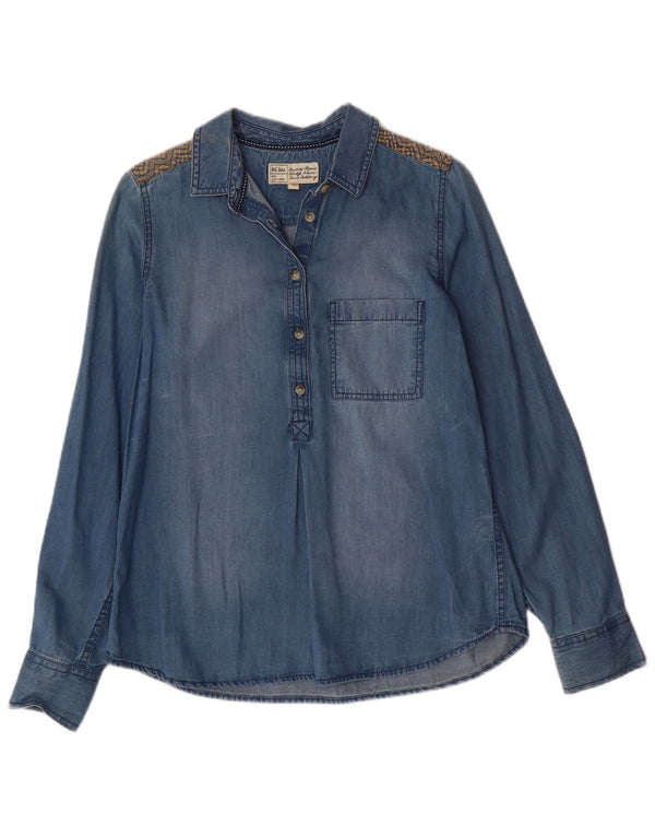 Fat Face ženska traper majica UK 12 srednje plava pamučna boemska