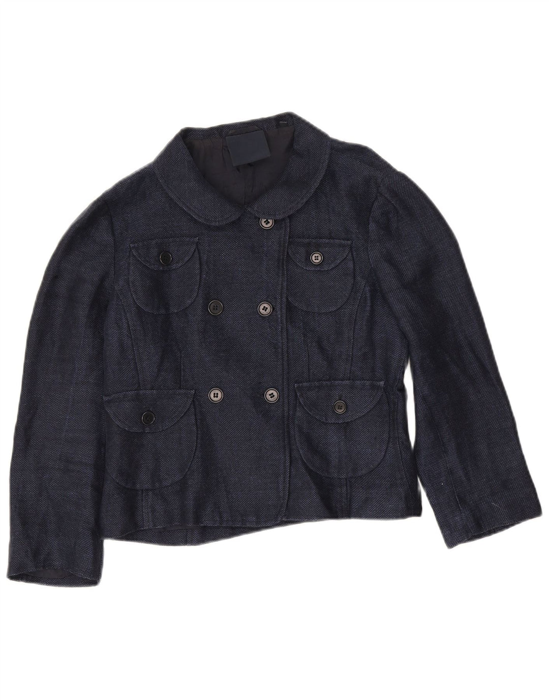 Aspesi ženski plavi kaput s 3/4 rukavima IT 40 Small Blue Linen