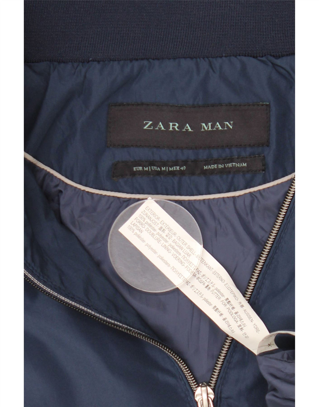 Zara muška bomber jakna s kapuljačom UK 38 srednje tamnoplavi poliester