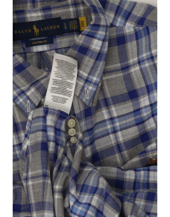 Ralph Lauren muška košulja prilagođenog kroja, veliki sivi karirani pamuk