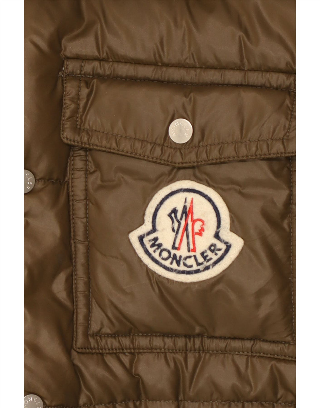 Moncler muška grafička podstavljena jakna s kapuljačom, veličina 5 2XL, kaki poliamid