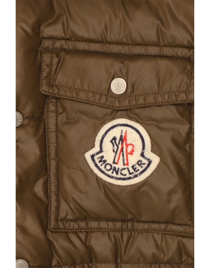 Moncler muška grafička podstavljena jakna s kapuljačom, veličina 5 2XL, kaki poliamid