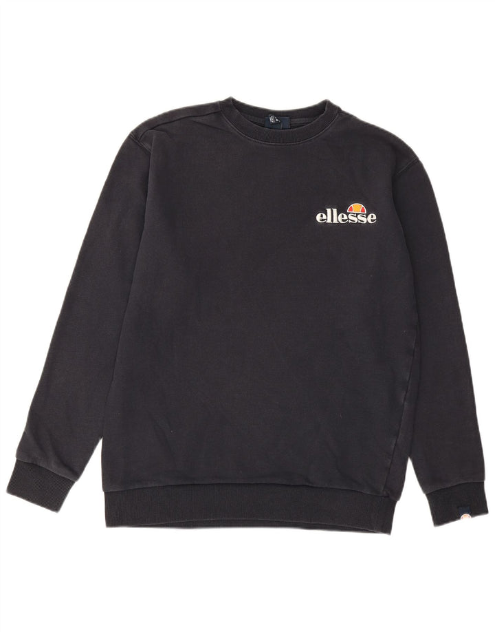 ELLESSE Mens Graphic Sweatshirt Jumper Medium Navy Blue Cotton